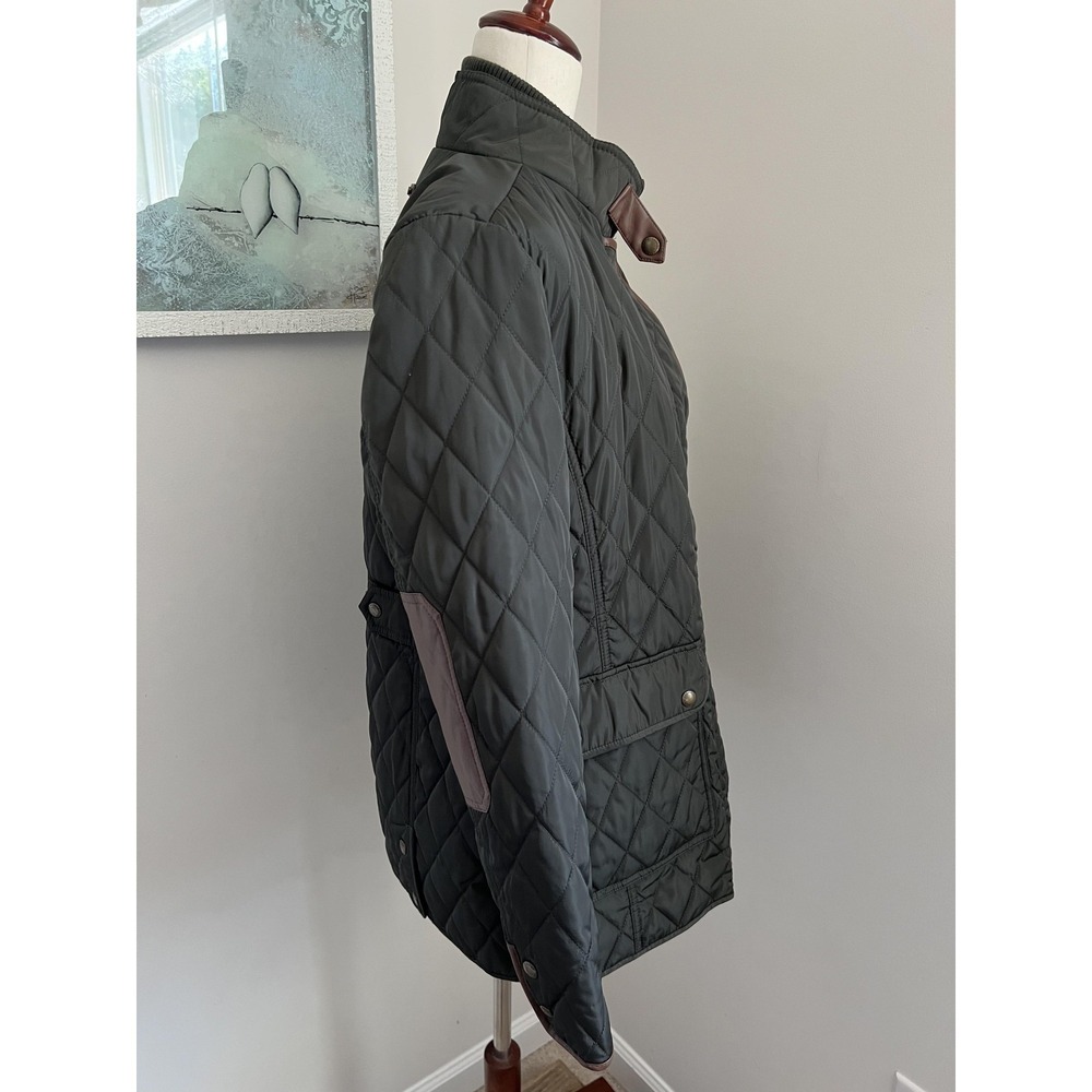 Lauren Ralph Lauren Jacket Womens Small Green Quilted Equestrian Barn Coat - Picture 4 of 12